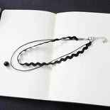 Black Lace Leather Collier Black Lace Leather Collier