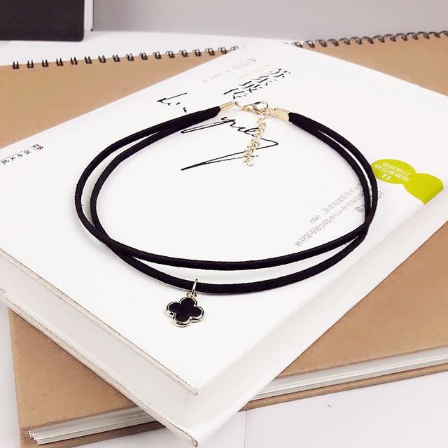 Black Lace Leather Collier Black Lace Leather Collier