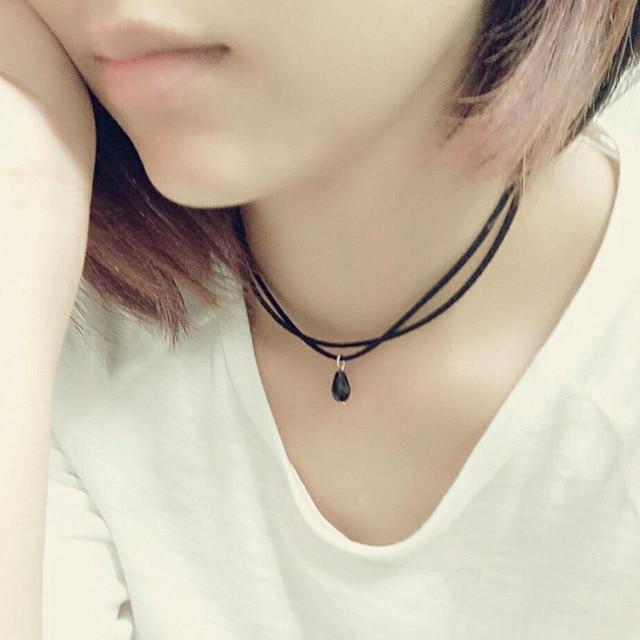 Black Lace Leather Collier Black Lace Leather Collier