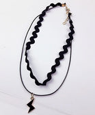 Black Lace Leather Collier Black Lace Leather Collier