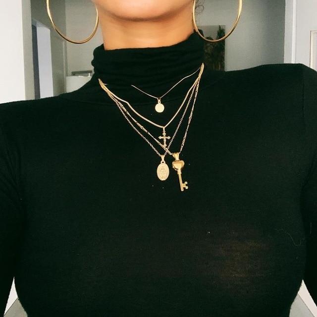 Bohemia Moon Star Multilayer Necklace Bohemia Moon Star Multilayer Necklace