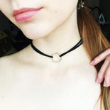 Black Lace Leather Collier