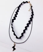 Black Lace Leather Collier