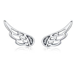 Silver Fairy Wings Stud Earrings