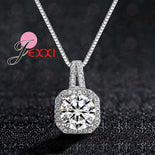 Silver Super Shining Zircon Pendant Necklace