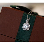 Silver Super Shining Zircon Pendant Necklace